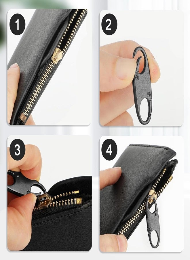 braxan 10 Pcs Zipper Locks Anti Theft Zipper Clips Anti Theft Dual Opening Design S Type Suitable for Backpacking, Camping and Outdoor Sports (5 Pcs Black+5 Pcs Silver) - Image 3